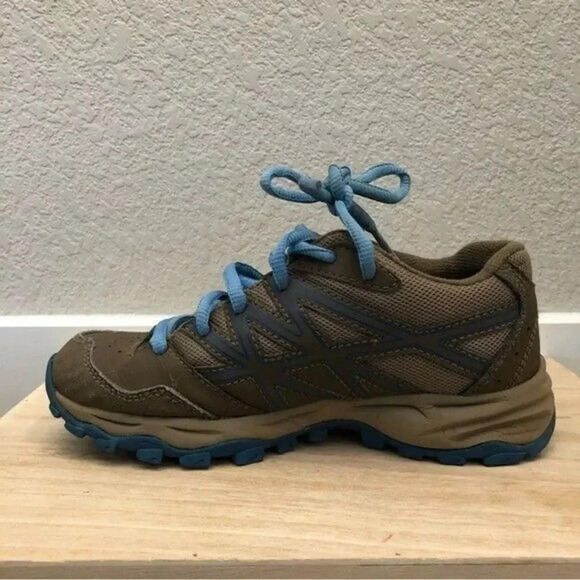 The North Face Boys Hedgehog Brown & Blue Hiking Trail Shoes 3 - Picture 7 of 8